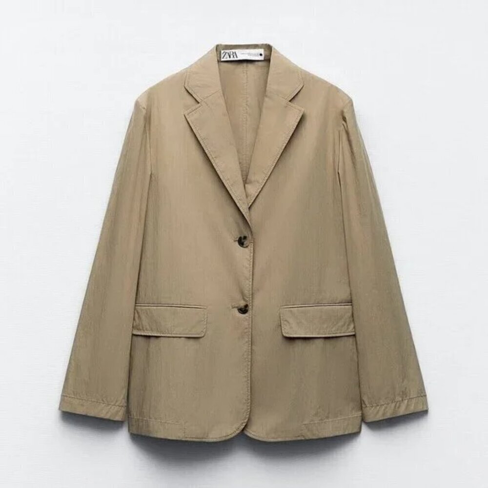 ZARA STRAIGHT CUT POCKET BLAZER